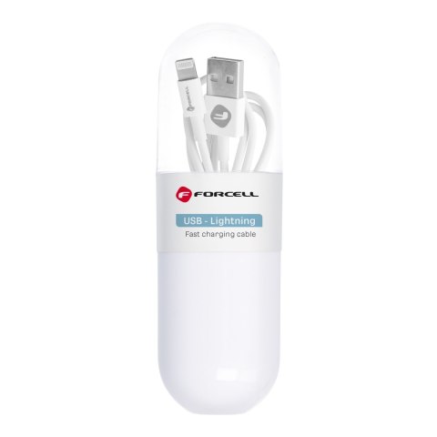 Kabel USB A do Lightning Forcell F-Energy 1A Tuba 1 m C316 biały