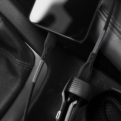 Kabel USB C do Lightning Forcell F-Energy PD 3A 27W Carbon 1 m CB-01C czarny