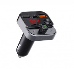 ART transmiter FM bluetooth 5.0 + USB A QC3.0 + Typ C (total 30W) FM-84B czarny