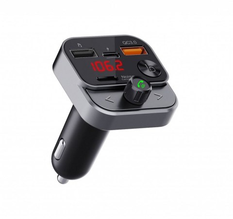ART transmiter FM bluetooth 5.0 + USB A QC3.0 + Typ C (total 30W) FM-84B czarny