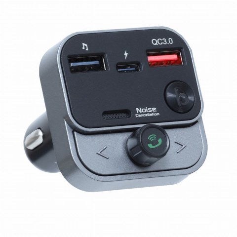 ART transmiter FM bluetooth 5.0 + USB A QC3.0 + Typ C (total 30W) FM-84B czarny
