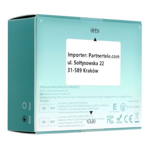 Bezprzewodowy Adapter samochodowy OTTOCAST Mini Cube T2 czarny