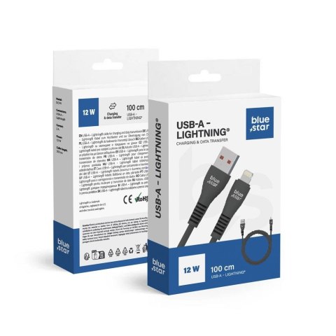 Kabel USB A do Lightning Blue Star 2A 12W 1 m DC99I czarny
