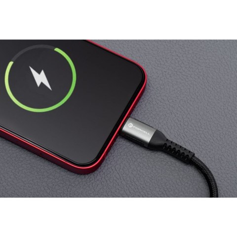 Kabel USB C do Lightning Forcell F-Energy PD 3A 27W Cafule 0,25 m C259 czarny