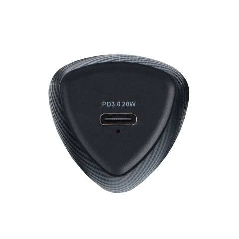 Ładowarka samochodowa Forcell F-Energy Carbon USB C QC3.0 PD 3A 20W + kabel USB C do USB C CC50-1C czarna