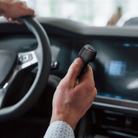 Ładowarka samochodowa Forcell F-Energy Carbon USB C + USB A QC3.0 PD 3A 38W CC50-1A1C czarna