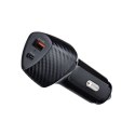 Ładowarka samochodowa Forcell F-Energy Carbon USB C + USB A QC3.0 PD 3A 38W CC50-1A1C czarna
