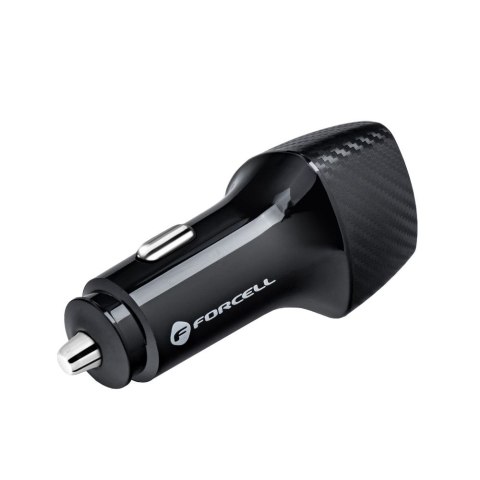 Ładowarka samochodowa Forcell F-Energy Carbon USB C + USB A QC3.0 PD 3A 38W CC50-1A1C czarna