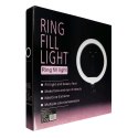 Lampa LED Ring Stream RGB pierścieniowa 10" z uchwytem na telefon + statyw czarna