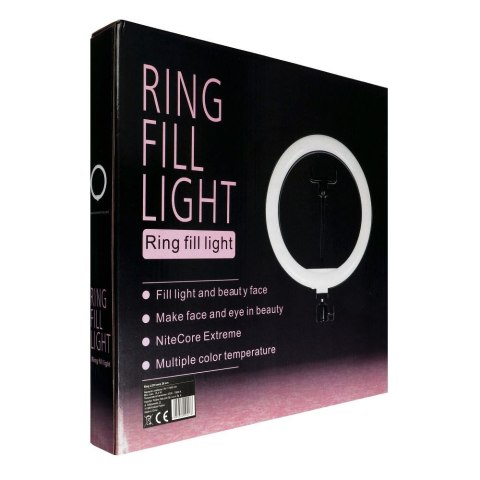 Lampa LED Ring Stream RGB pierścieniowa 10" z uchwytem na telefon + statyw czarna