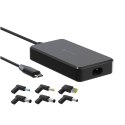 Uniwersalny zasilacz do laptopa 65W Forcell F-Energy USB C + 6 końcówek E856 czarny