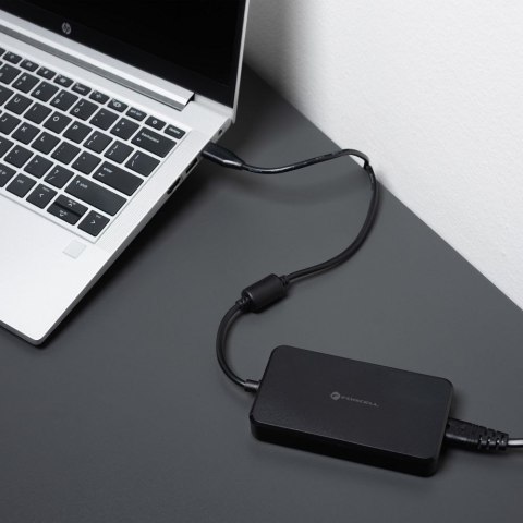 Uniwersalny zasilacz do laptopa 90W Forcell F-Energy USB C + 6 końcówek E856 czarny