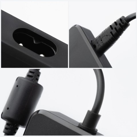 Uniwersalny zasilacz do laptopa 90W Forcell F-Energy USB C + 6 końcówek E856 czarny