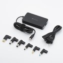 Uniwersalny zasilacz do laptopa 90W Forcell F-Energy USB C + 6 końcówek E856 czarny