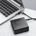 Wielofunkcyjna ładowarka Forcell F-Energy 6w1 USB A + USB C PD 45W + power bank 15000 mAh + ładowanie bezprzewodowe 15W czarna