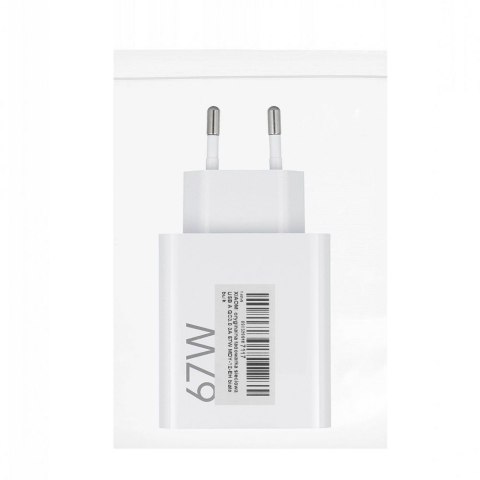 XIAOMI oryginalna ładowarka sieciowa USB A QC3.0 3A 67W MDY-12-EH biała bulk