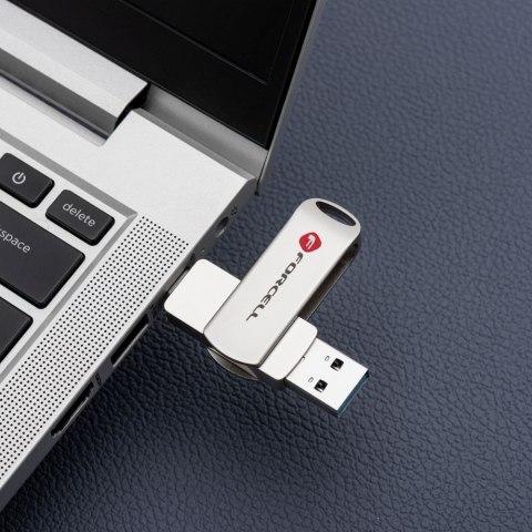 Pendrive 16GB USB 3.2 Gen 1 (USB A / USB C) Forcell F-Data Metal Duo srebrny