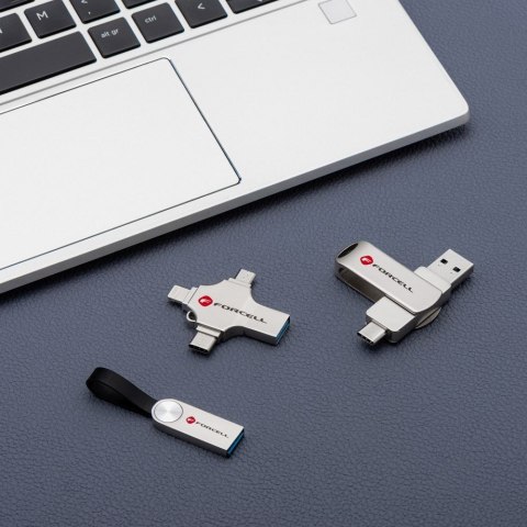 Pendrive 32GB USB 3.2 Gen 1 (USB A / USB C) Forcell F-Data Metal Duo srebrny