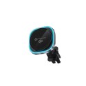 Uchwyt na telefon do samochodu indukcyjny zgodny z MagSafe Forcell F-Grip Air Mag F-07 Qi2 15W do kratki srebrny