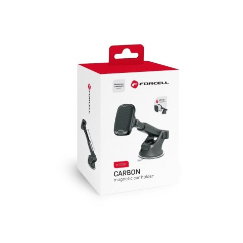 Uchwyt na telefon do samochodu magnetyczny Forcell F-Grip Carbon H-CT327 do szyby / deski czarny
