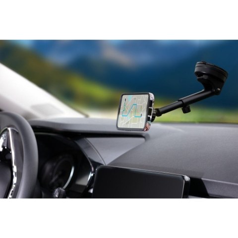 Uchwyt na telefon do samochodu magnetyczny zgodny z MagSafe Forcell F-Grip PrecisionX do szyby / deski / kratki czarny