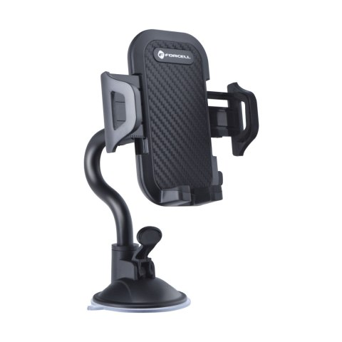 Uchwyt na telefon do samochodu uniwersalny Forcell F-Grip Carbon Bracket ramię 17cm do szyby czarny