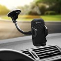 Uchwyt na telefon do samochodu uniwersalny Forcell F-Grip Carbon Bracket ramię 17cm do szyby czarny