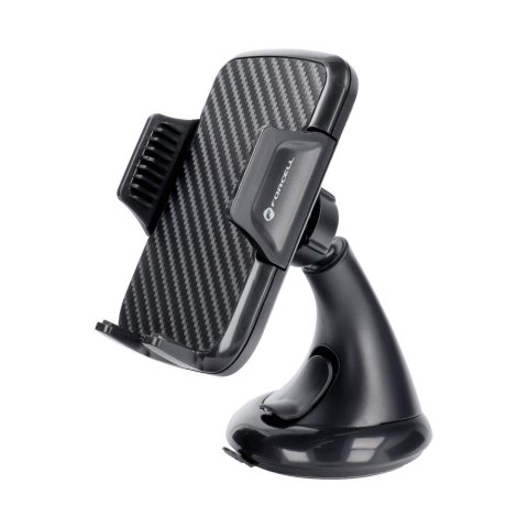Uchwyt na telefon do samochodu uniwersalny Forcell F-Grip Carbon HT1 do szyby / deski czarny