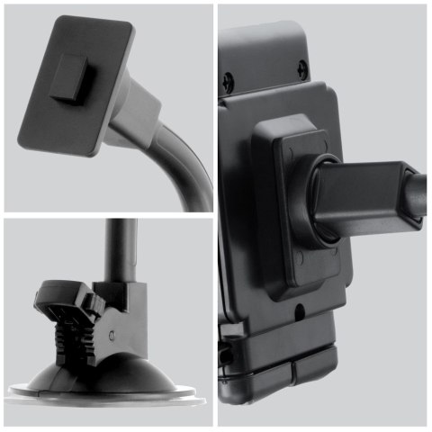 Uchwyt na telefon do samochodu uniwersalny Forcell F-Grip Regular 17 cm do szyby / deski / kratki czarny