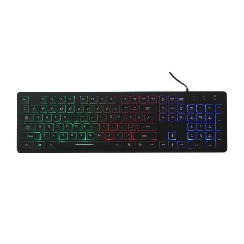 ART klawiatura przewodowa USB A QWERTY podświetlana slim AK-20 czarna