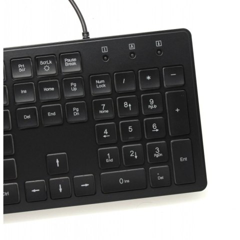 ART klawiatura przewodowa USB A QWERTY podświetlana slim AK-20 czarna