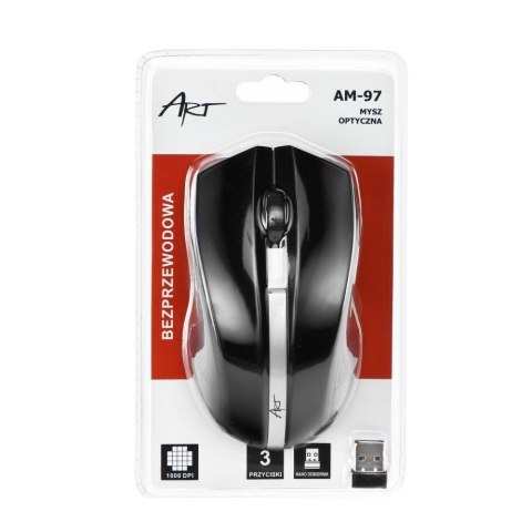 ART myszka komputerowa bezprzewodowa 2,4G 1000 dpi AM-97 czarna
