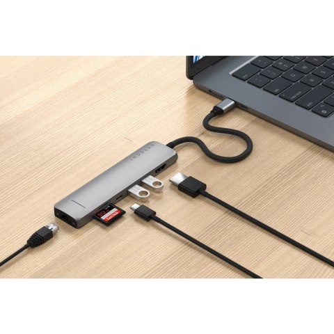 Adapter HUB 7w1 USB C Satechi Slim ST-P7SM szary