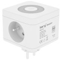 KERG Kostka zasilająca 2-gniazdowa + ładowarka USB-A+USB-C + lampka LED 16A/250V~ Smart biała