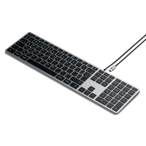 Klawiatura przewodowa USB C QWERTY Satechi Slim W3 Wired ST-UCSW3M szara