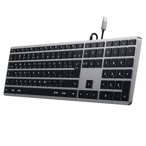 Klawiatura przewodowa USB C QWERTY Satechi Slim W3 Wired ST-UCSW3M szara