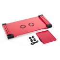 Podstawka pod laptop uniwersalna regulowana + chłodzenie YL-803 czerwona