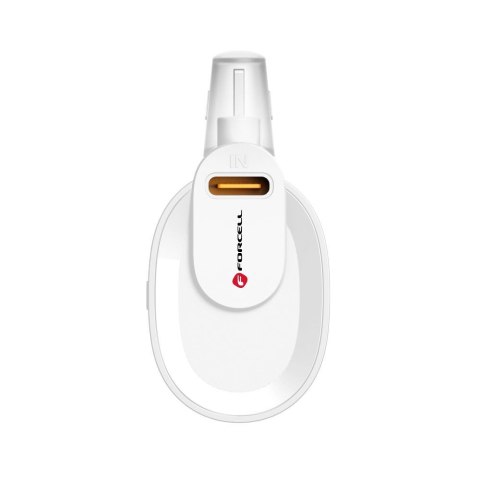 Powerbank Forcell F-Energy Power Plug F5K3 PD 20W 5000 mAh z wbudowanym złączem Lightning biały