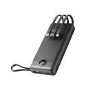 Powerbank Veger C20 (W2047 / W2059) 20000 mAh z wbudowanymi kablami Micro USB / Typ C / Lightning czarny