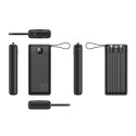 Powerbank Veger C20 (W2047 / W2059) 20000 mAh z wbudowanymi kablami Micro USB / Typ C / Lightning czarny