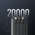 Powerbank Veger C20 (W2047 / W2059) 20000 mAh z wbudowanymi kablami Micro USB / Typ C / Lightning czarny
