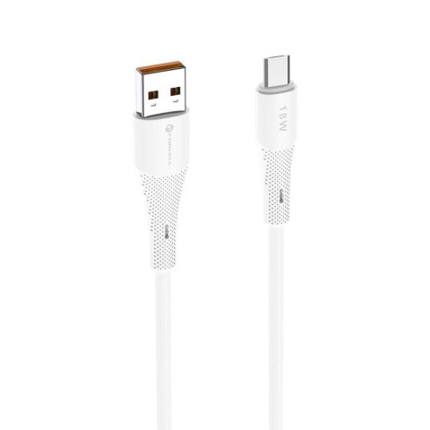 Kabel USB A do Micro USB Forcell F-Energy QC3.0 2,4A 18W Silicone 1 m C341 biały