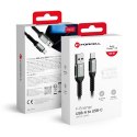Kabel USB A do USB C Forcell F-Energy QC4.0 3A 66W Cafule 2 m C256 czarny