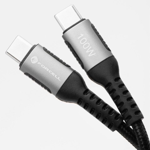 Kabel USB C do USB C Forcell F-Energy QC4.0 PD 5A 100W Cafule 2 m C260 czarny