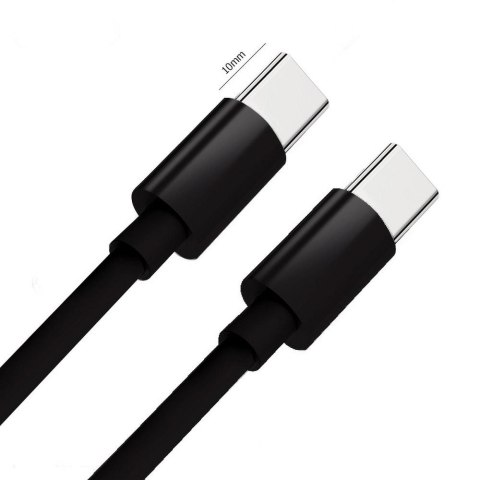 Kabel USB C do USB C PD QC 3A 60W 1 m C296 (długa końcówka 8mm) czarny