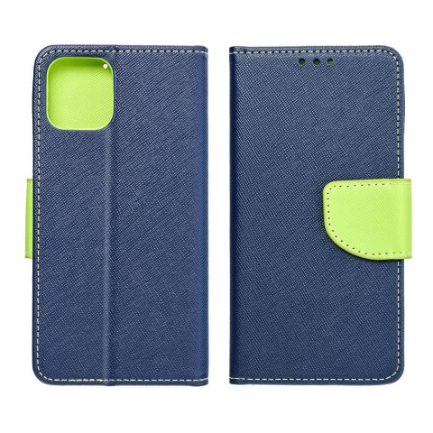 Etui z klapką na Samsung S25 PLUS Fancy Book granatowo-limonkowe