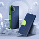 Etui z klapką na Samsung S25 PLUS Fancy Book granatowo-limonkowe