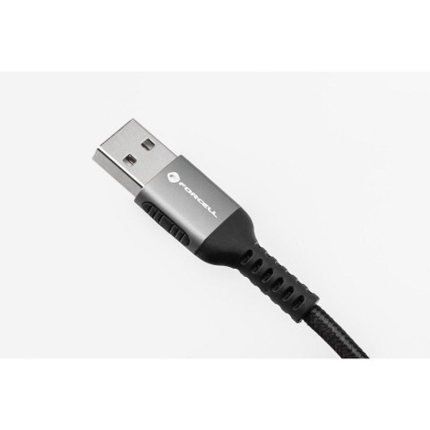 Kabel USB A do USB C Forcell F-Energy QC4.0 3A 66W Cafule 0,25 m C256 czarny