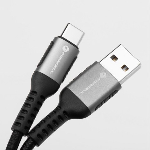 Kabel USB A do USB C Forcell F-Energy QC4.0 3A 66W Cafule 0,5 m C256 czarny