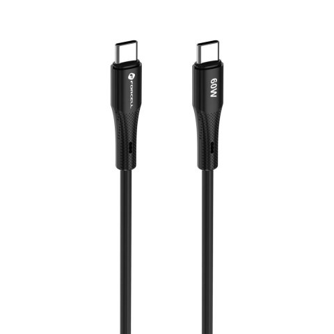 Kabel USB C do USB C Forcell F-Energy QC4.0 PD 3A 60W Silicone 1 m C344 czarny